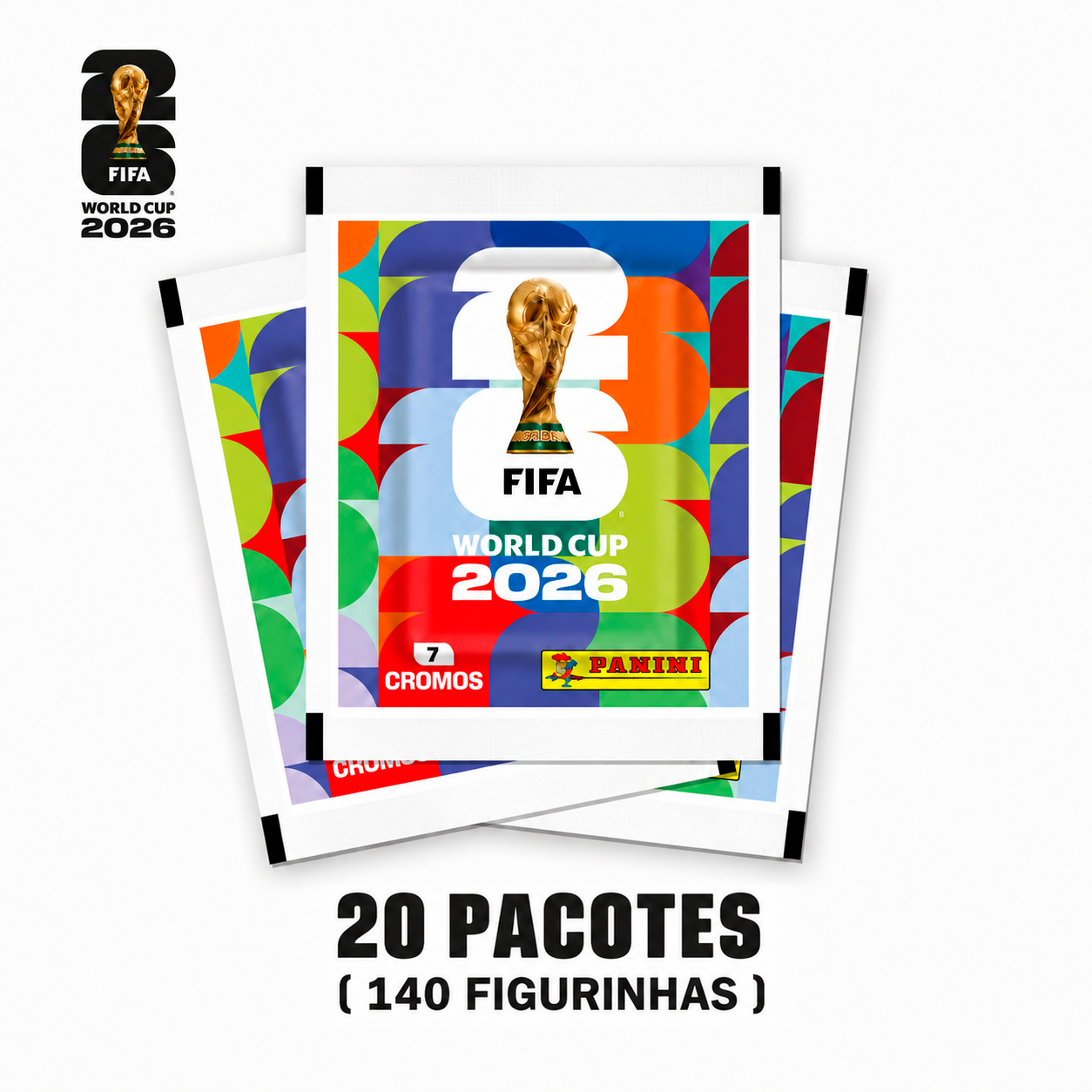 20 Pacotes de Figurinhas (140 Unidades)- Álbum Copa 2026 Panini
